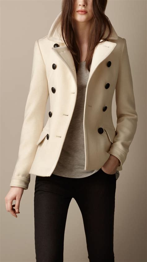 burberry virgin wool cashmere pea coat|Burberry Wool Coats for Women .